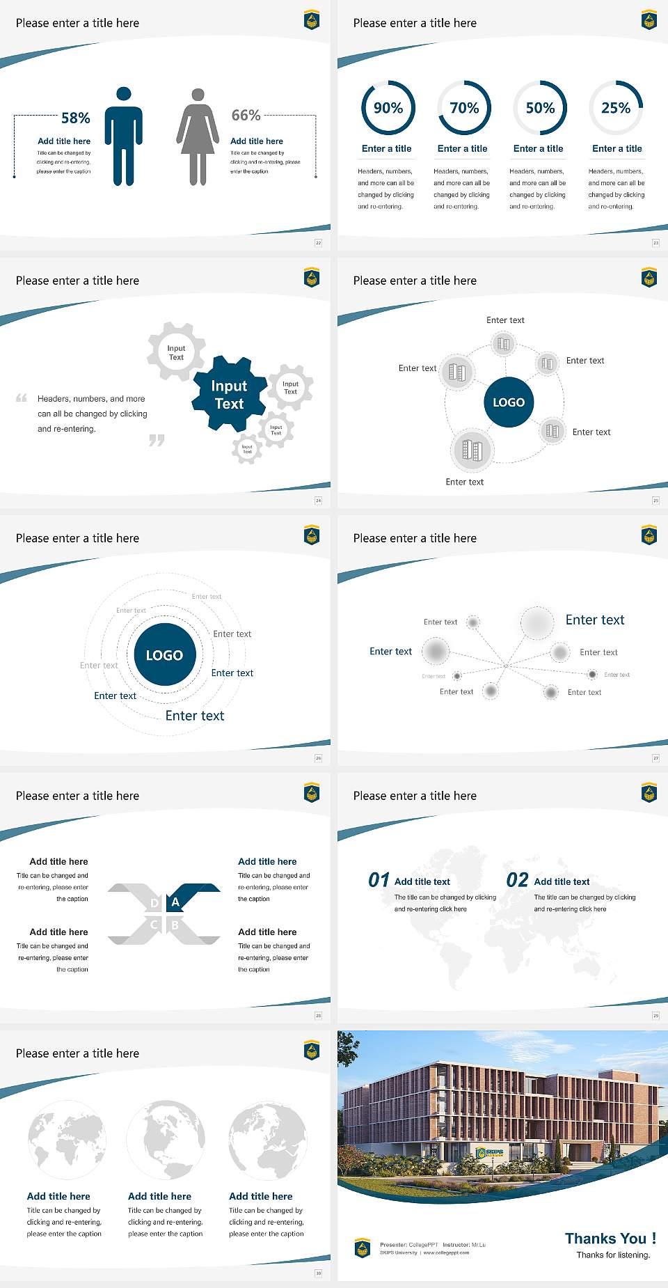 SKIPS University Course/Courseware Creation PPT Template4:3 ratio PPT effect preview image4