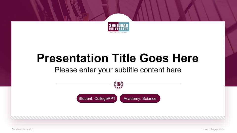 Shridhar University National Scholarship Defense PPT Template16:9 ratio PPT effect preview image