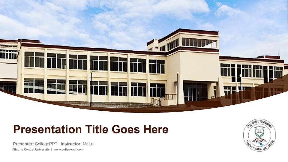 Sindhu Central University Course/Courseware Creation PPT Template16:9 ratio PPT effect preview image