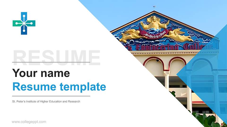 St. Peter’s Institute of Higher Education and Research Resume PPT Template16:9 ratio PPT effect preview image