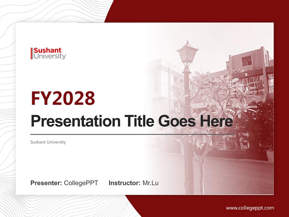 Sushant University Academic Presentation/Research Findings Report PPT Template4:3 ratio PPT effect preview image5