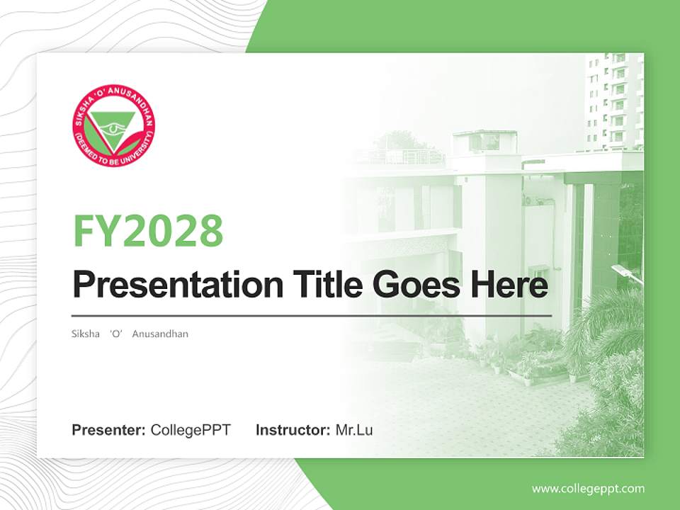 Siksha ‘O’ Anusandhan Academic Presentation/Research Findings Report PPT Template4:3 ratio PPT effect preview image5