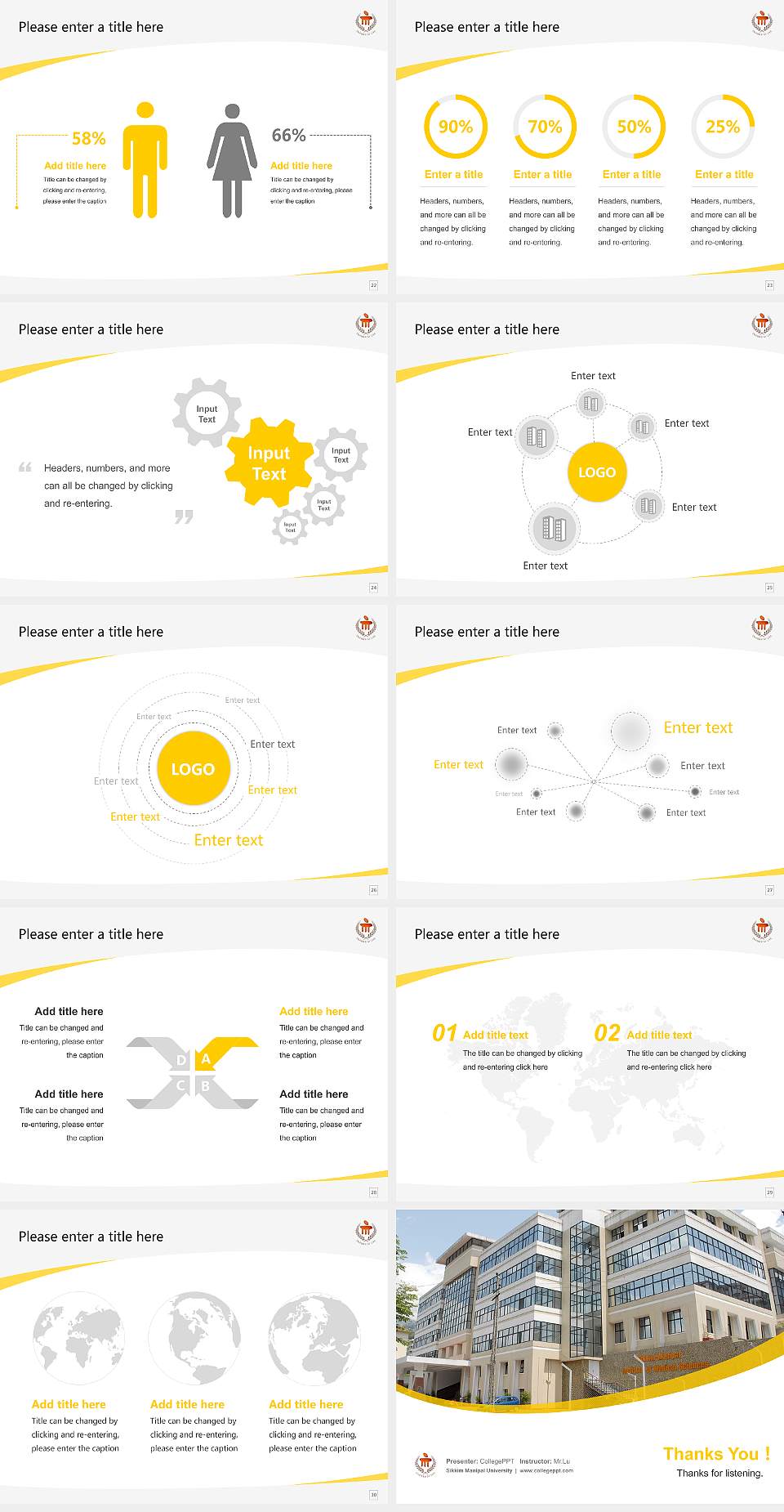 Sikkim Manipal University Course/Courseware Creation PPT Template4:3 ratio PPT effect preview image4