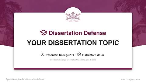 Sree Sankaracharya University of Sanskrit Graduation Thesis Defense PPT Template