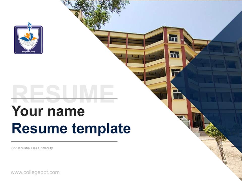 Shri Khushal Das University Resume PPT Template4:3 ratio PPT effect preview image5