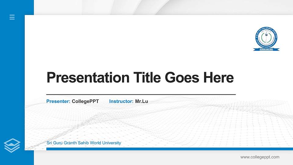 Sri Guru Granth Sahib World University Thesis Proposal/Graduation Defense PPT Template16:9 ratio PPT effect preview image