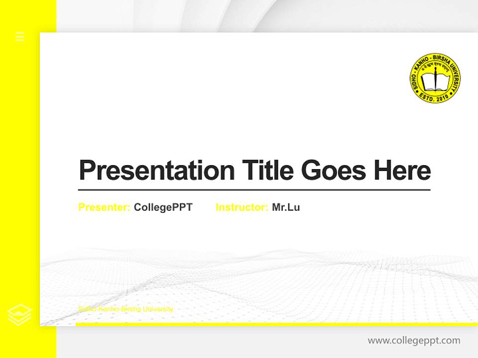 Sidho-Kanho-Birsha University Thesis Proposal/Graduation Defense PPT Template4:3 ratio PPT effect preview image5