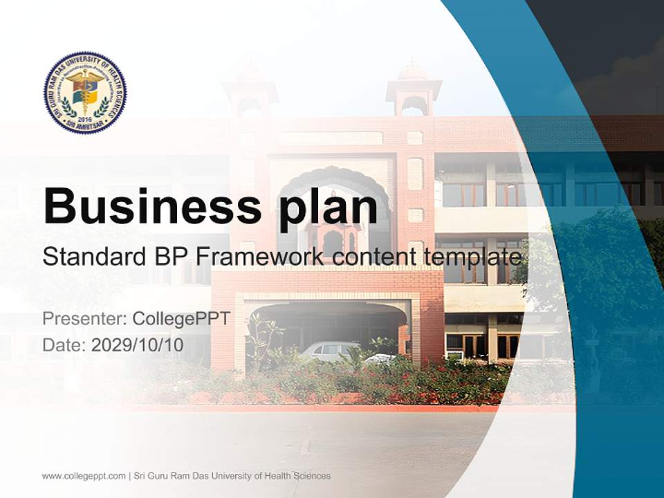 Sri Guru Ram Das University of Health Sciences Competition/Entrepreneurship Contest PPT Template4:3 ratio PPT effect preview image9