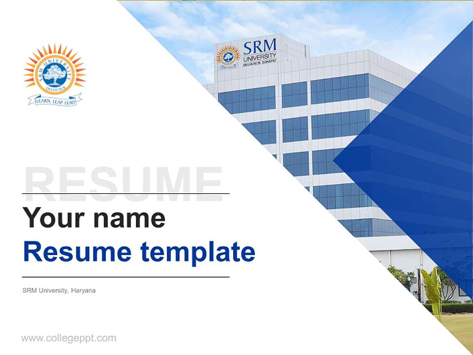 SRM University, Haryana Resume PPT Template4:3 ratio PPT effect preview image5