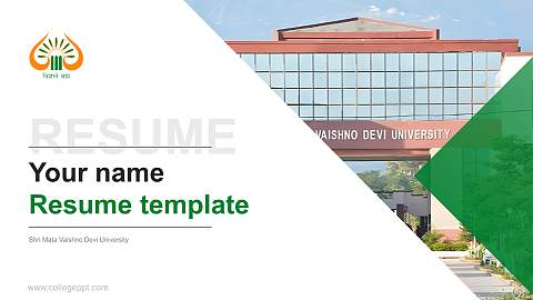 Shri Mata Vaishno Devi University Resume PPT Template