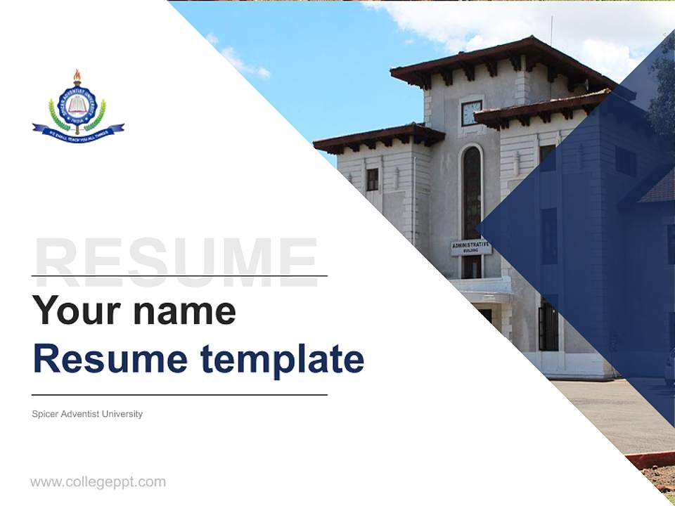 Spicer Adventist University Resume PPT Template4:3 ratio PPT effect preview image5