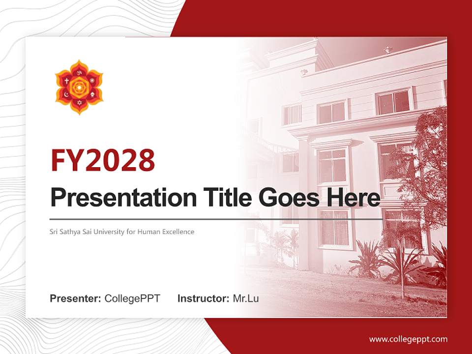 Sri Sathya Sai University for Human Excellence Academic Presentation/Research Findings Report PPT Template4:3 ratio PPT effect preview image5