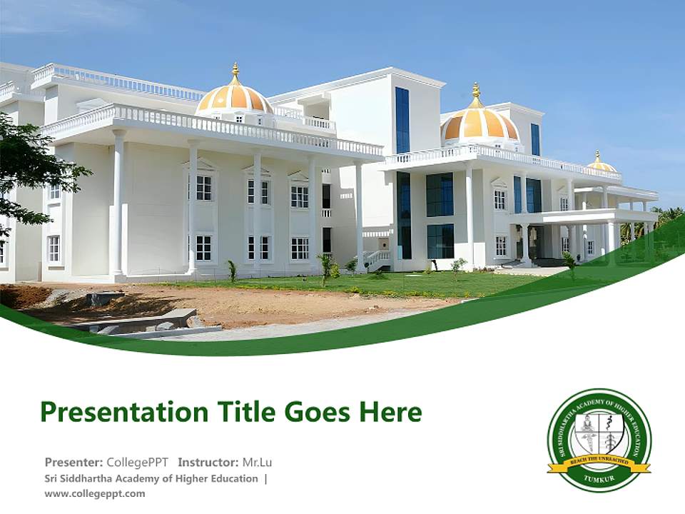 Sri Siddhartha Academy of Higher Education Course/Courseware Creation PPT Template4:3 ratio PPT effect preview image5