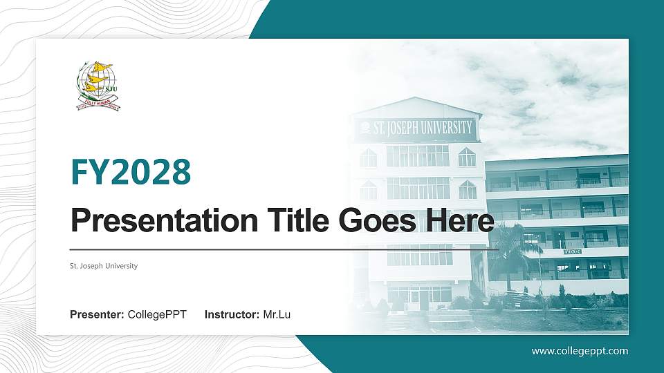 St. Joseph University Academic Presentation/Research Findings Report PPT Template16:9 ratio PPT effect preview image
