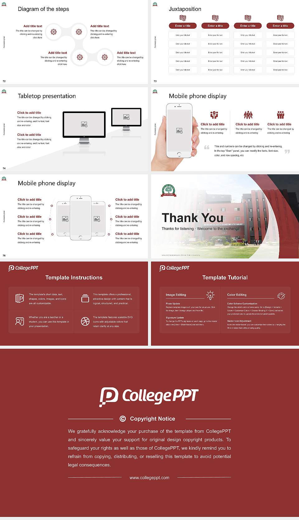 Silver Oak University Competition/Entrepreneurship Contest PPT Template16:9 ratio PPT effect preview image9