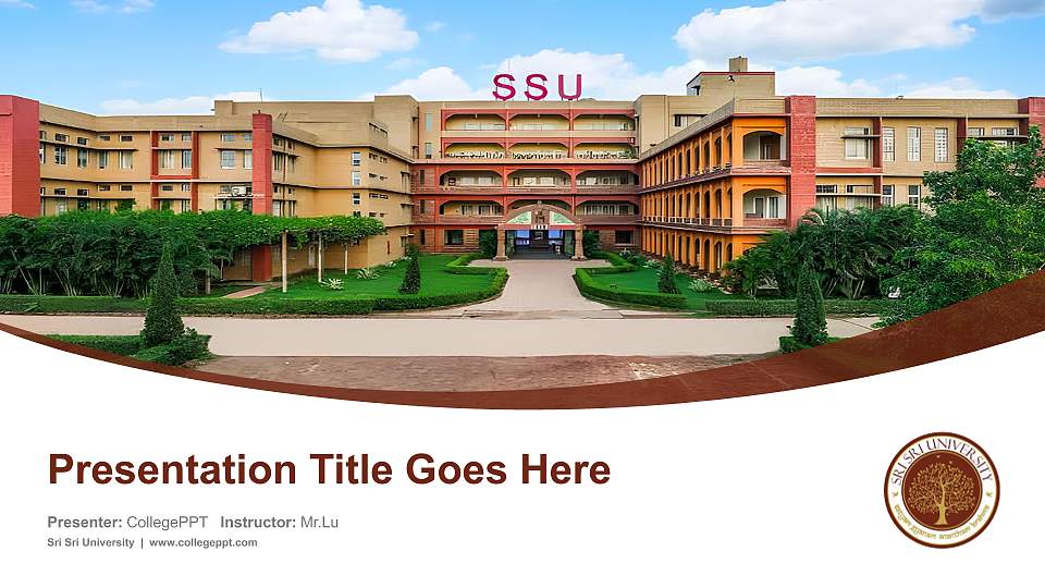 Sri Sri University Course/Courseware Creation PPT Template16:9 ratio PPT effect preview image