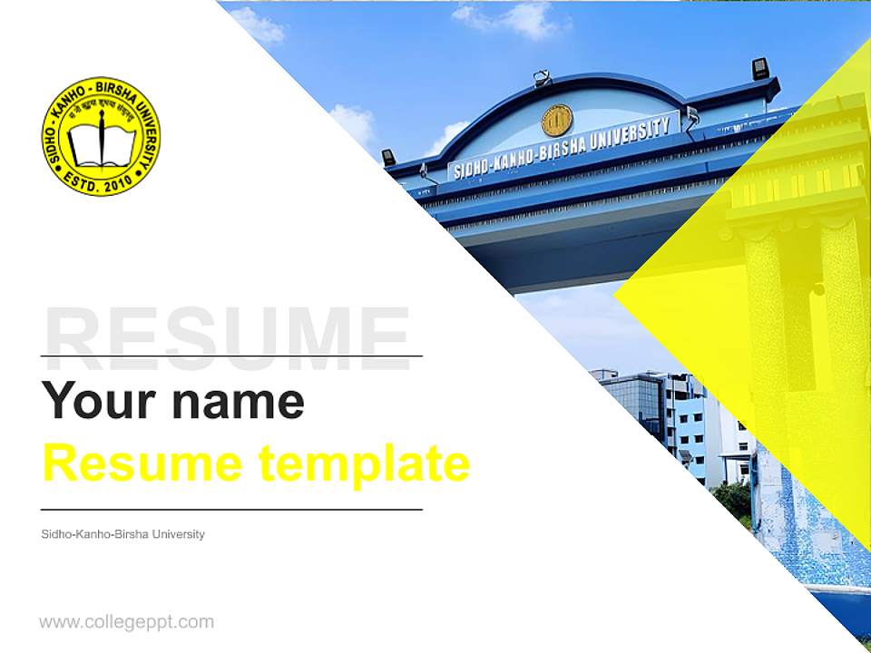 Sidho-Kanho-Birsha University Resume PPT Template4:3 ratio PPT effect preview image5
