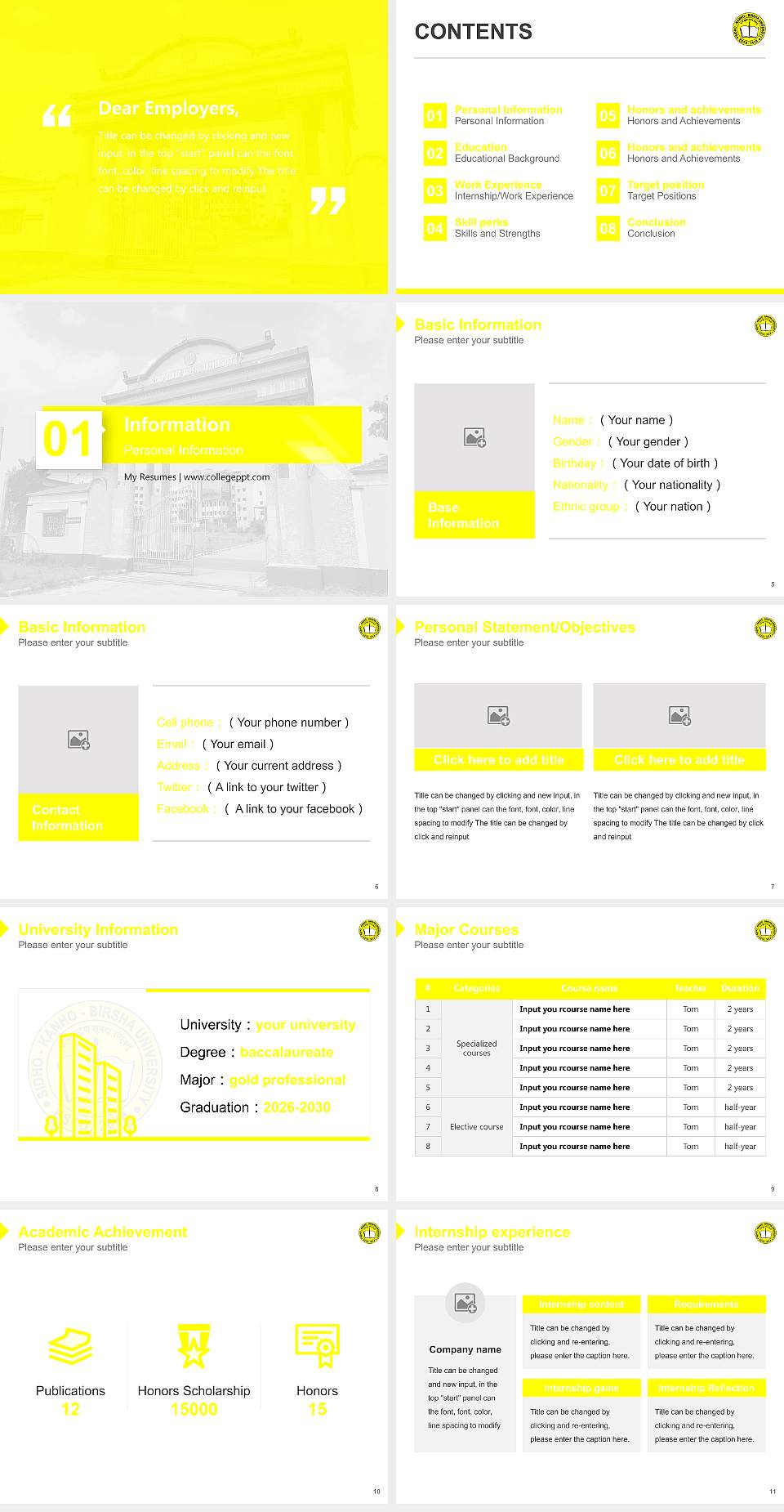 Sidho-Kanho-Birsha University Resume PPT Template4:3 ratio PPT effect preview image2