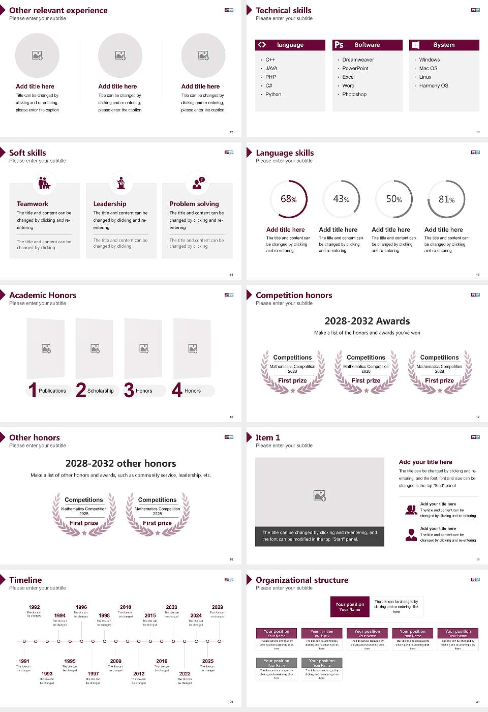 Shridhar University Resume PPT Template16:9 ratio PPT effect preview image3