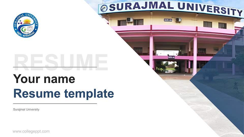 Surajmal University Resume PPT Template16:9 ratio PPT effect preview image