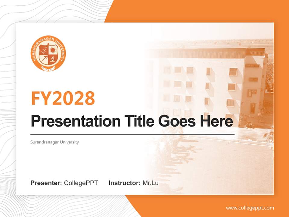Surendranagar University Academic Presentation/Research Findings Report PPT Template4:3 ratio PPT effect preview image5