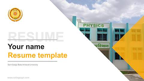 Sant Gadge Baba Amravati University Resume PPT Template