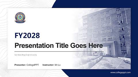 Sant Baba Bhag Singh University Academic Presentation/Research Findings Report PPT Template
