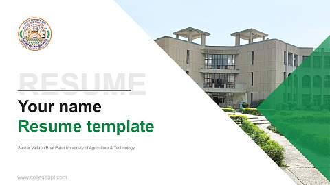 Sardar Vallabh Bhai Patel University of Agriculture & Technology Resume PPT Template