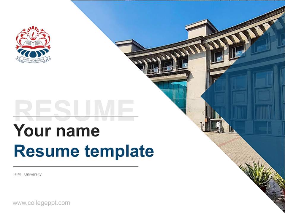 RIMT University Resume PPT Template4:3 ratio PPT effect preview image5