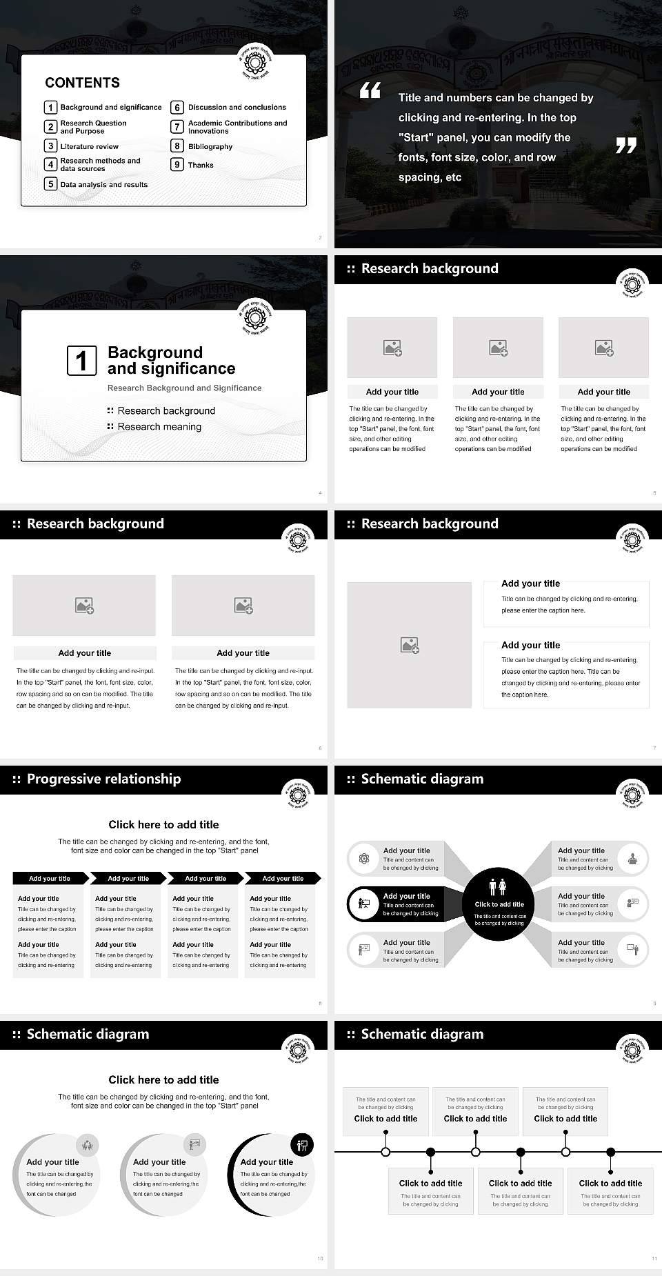 Shree Jagannath Sanskrit University Graduation Thesis Defense PPT Template4:3 ratio PPT effect preview image2