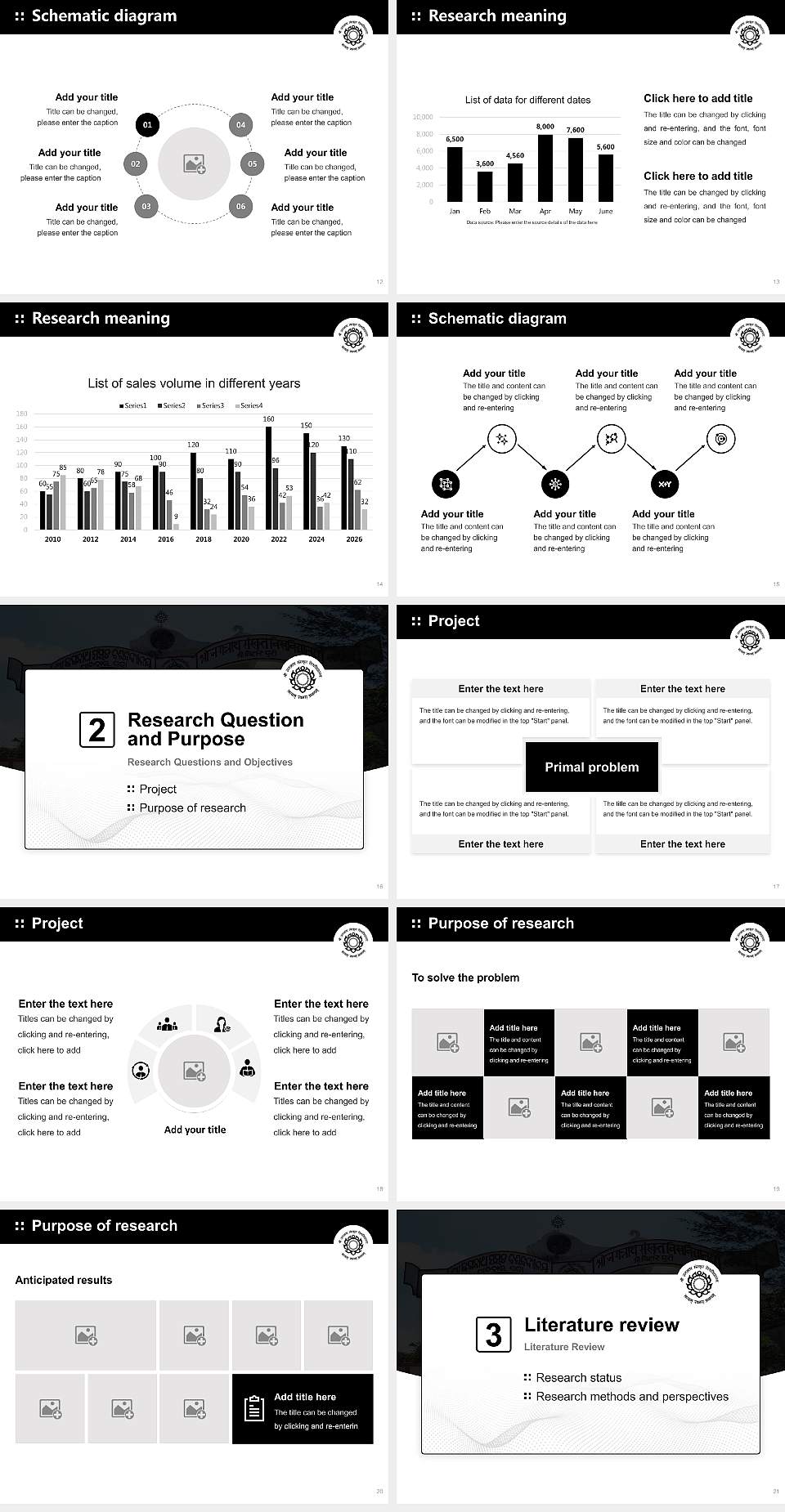 Shree Jagannath Sanskrit University Graduation Thesis Defense PPT Template4:3 ratio PPT effect preview image3