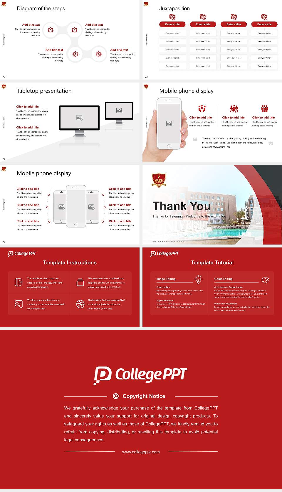 Sage University Competition/Entrepreneurship Contest PPT Template16:9 ratio PPT effect preview image9
