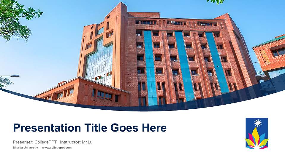 Sharda University Course/Courseware Creation PPT Template16:9 ratio PPT effect preview image