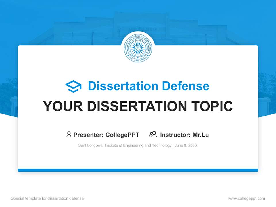 Sant Longowal Institute of Engineering and Technology Graduation Thesis Defense PPT Template4:3 ratio PPT effect preview image7