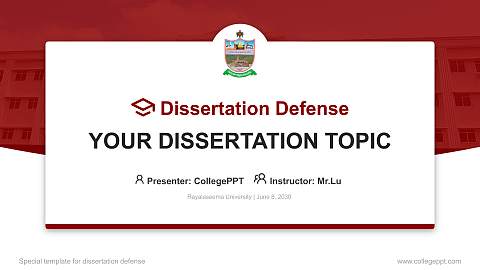 Rayalaseema University Graduation Thesis Defense PPT Template