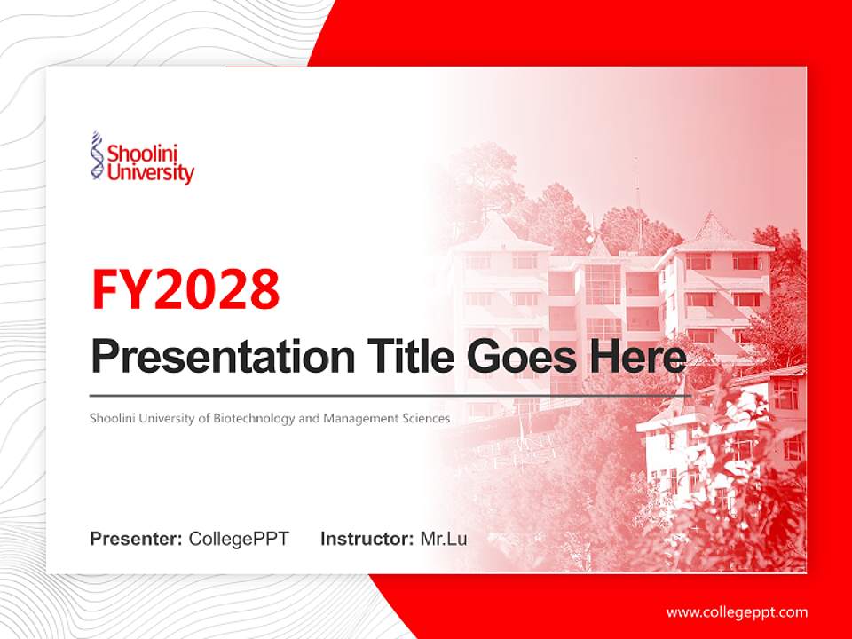 Shoolini University of Biotechnology and Management Sciences Academic Presentation/Research Findings Report PPT Template4:3 ratio PPT effect preview image5