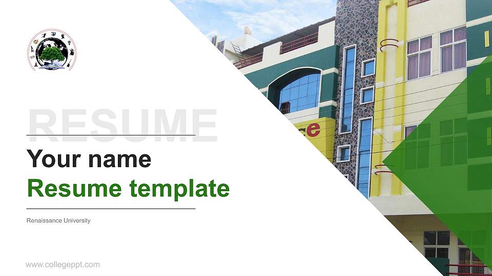 Renaissance University Resume PPT Template16:9 ratio PPT effect preview image