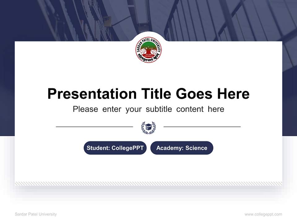 Sardar Patel University National Scholarship Defense PPT Template4:3 ratio PPT effect preview image4