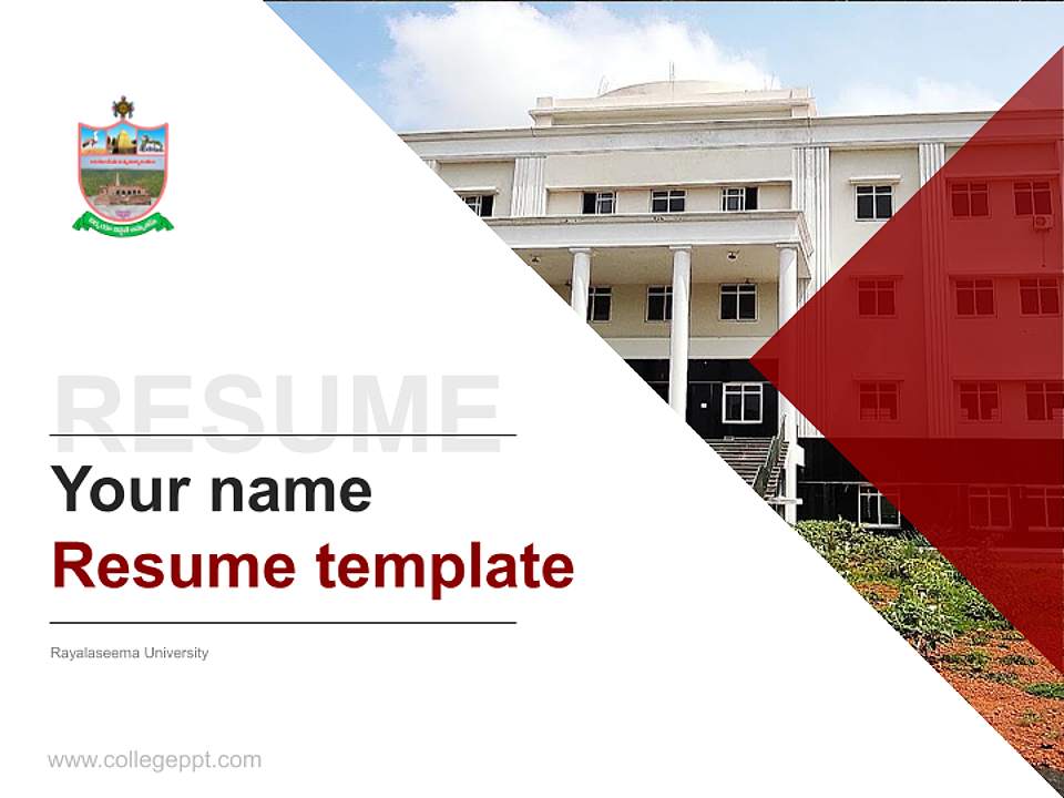 Rayalaseema University Resume PPT Template4:3 ratio PPT effect preview image5