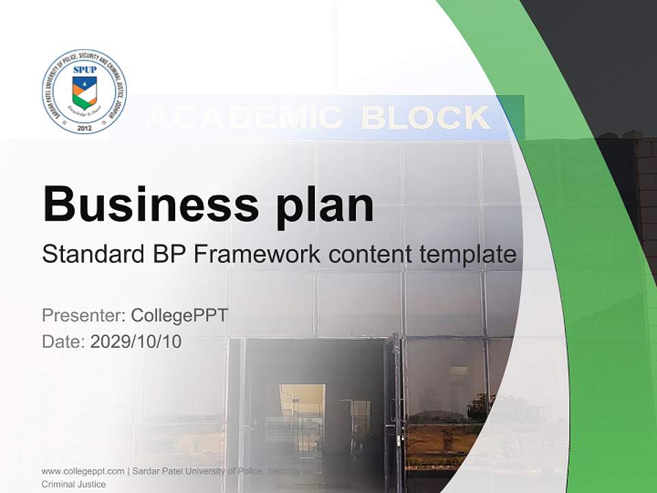 Sardar Patel University of Police, Security and Criminal Justice Competition/Entrepreneurship Contest PPT Template4:3 ratio PPT effect preview image9