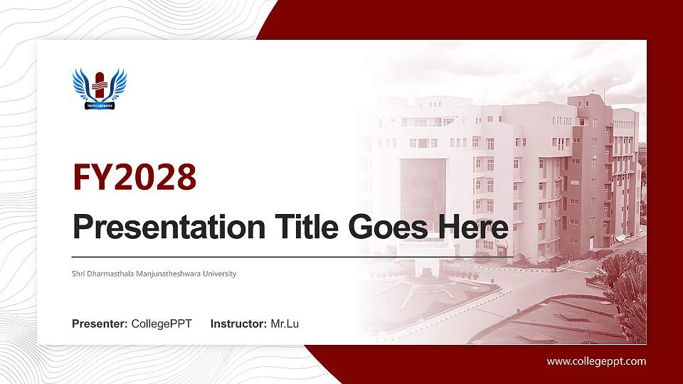 Shri Dharmasthala Manjunatheshwara University Academic Presentation/Research Findings Report PPT Template16:9 ratio PPT effect preview image