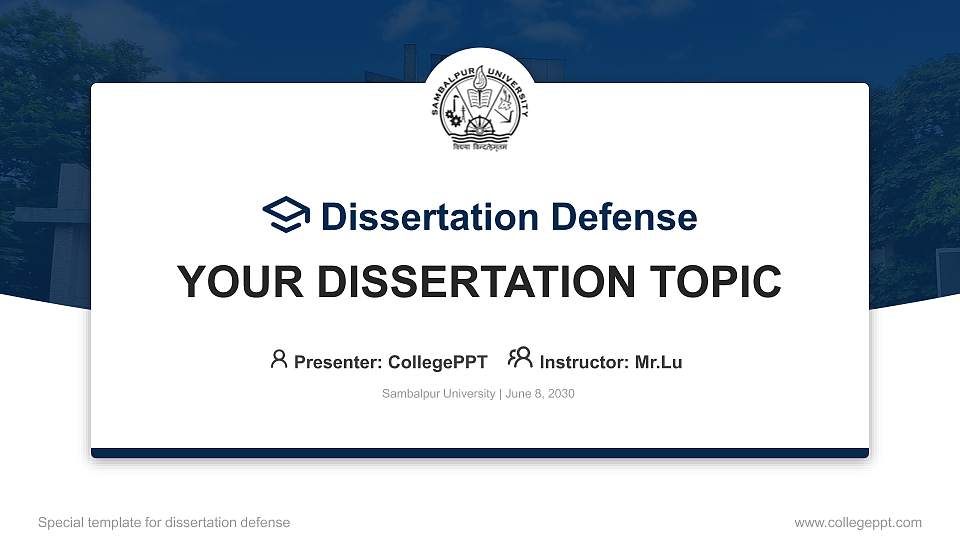 Sambalpur University Graduation Thesis Defense PPT Template16:9 ratio PPT effect preview image