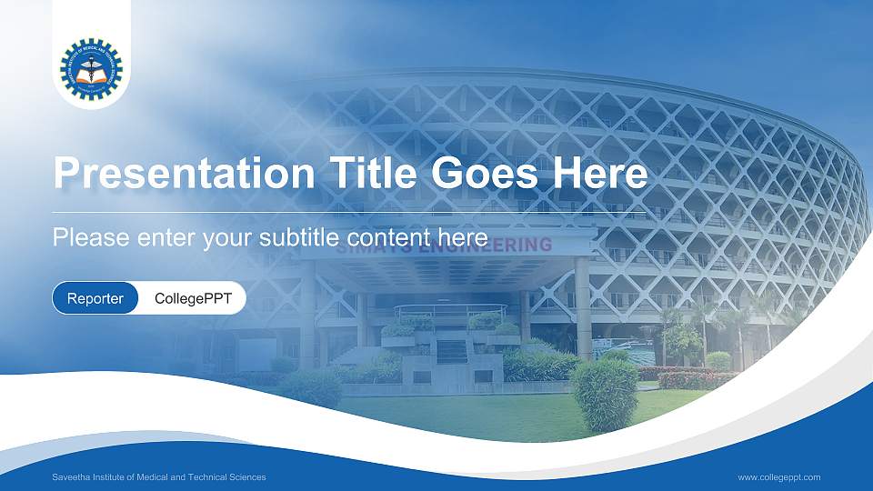 Saveetha Institute of Medical and Technical Sciences Lecture Sharing and Networking Event PPT Template16:9 ratio PPT effect preview image
