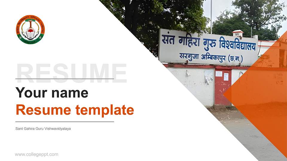Sant Gahira Guru Vishwavidyalaya Resume PPT Template16:9 ratio PPT effect preview image