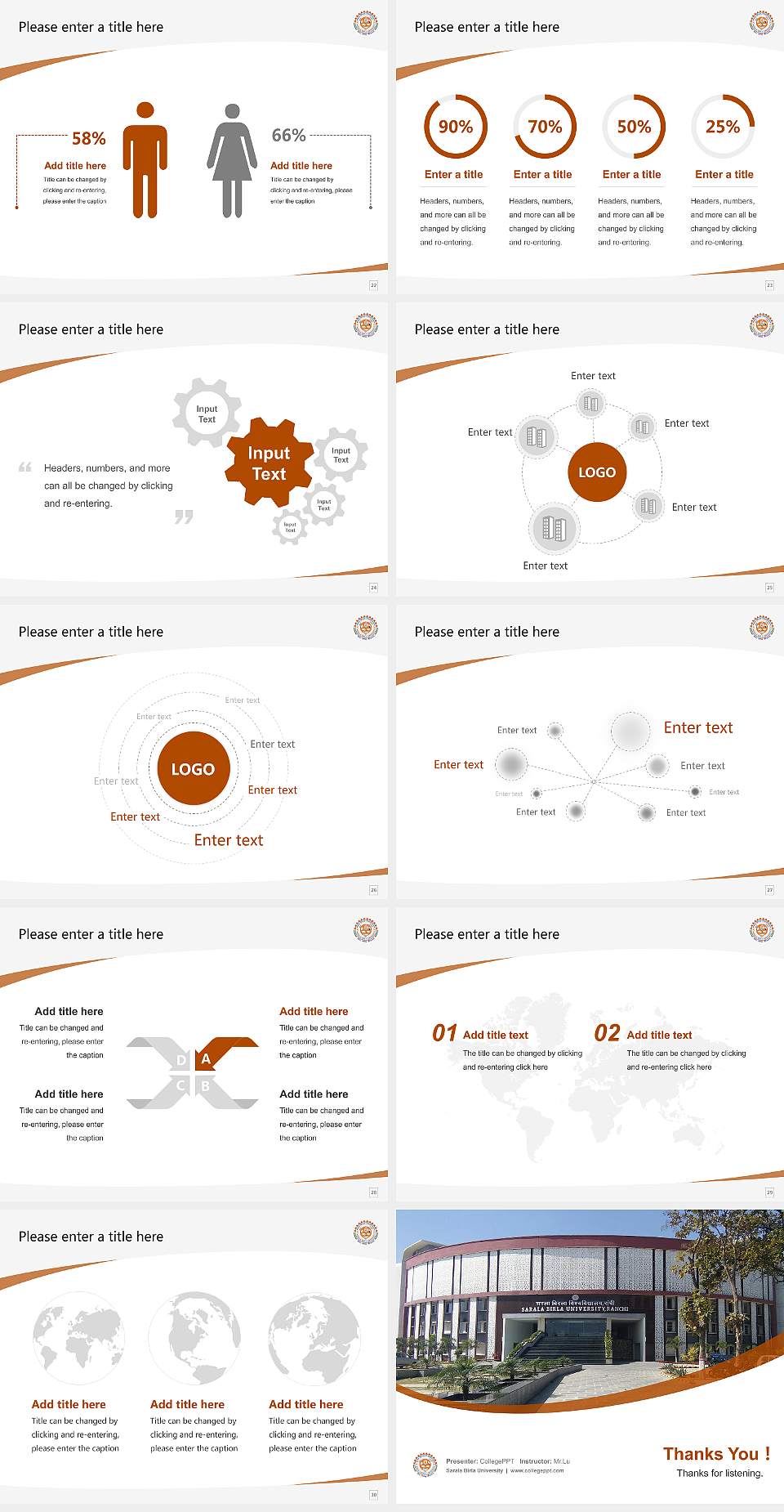 Sarala Birla University Course/Courseware Creation PPT Template4:3 ratio PPT effect preview image4