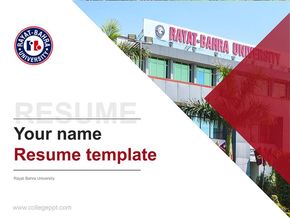 Rayat Bahra University Resume PPT Template4:3 ratio PPT effect preview image5