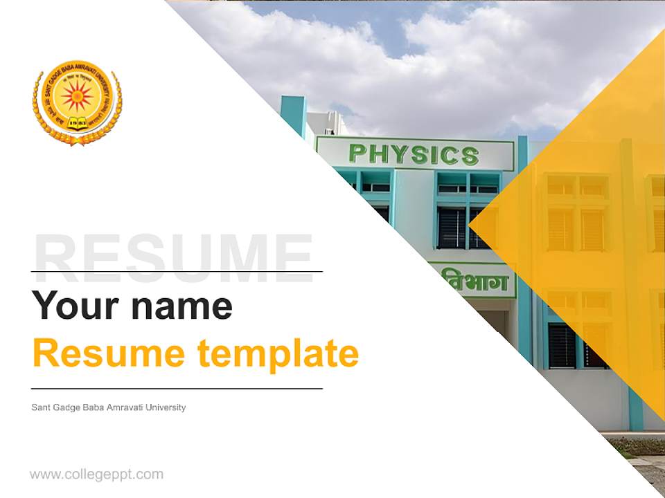 Sant Gadge Baba Amravati University Resume PPT Template4:3 ratio PPT effect preview image5