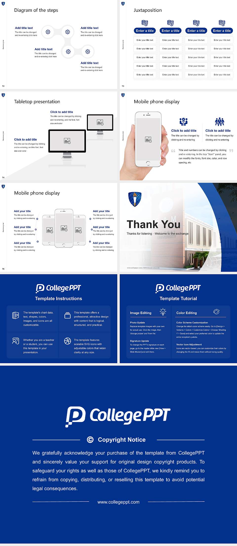 SAM Global University Competition/Entrepreneurship Contest PPT Template4:3 ratio PPT effect preview image9
