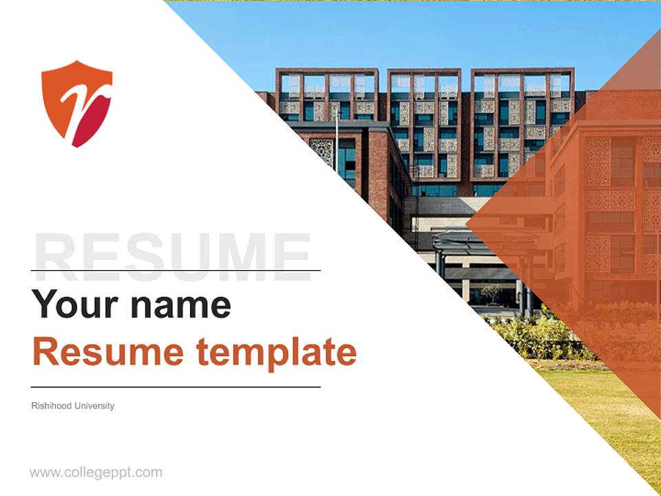 Rishihood University Resume PPT Template4:3 ratio PPT effect preview image5