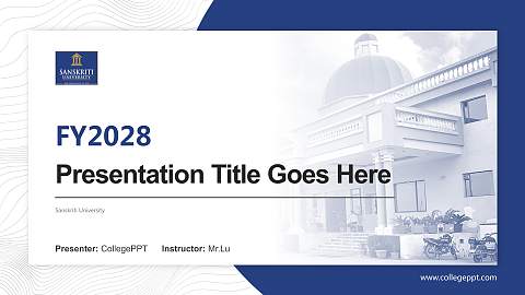 Sanskriti University Academic Presentation/Research Findings Report PPT Template